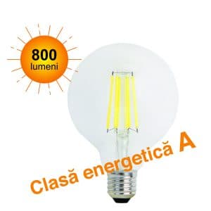 Bec LED G95 Filament, 4W, 800 lumeni, E27, lumina neutra