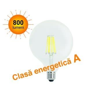 Bec LED G125 Filament, 4W, 800 lumeni, E27, lumina neutra