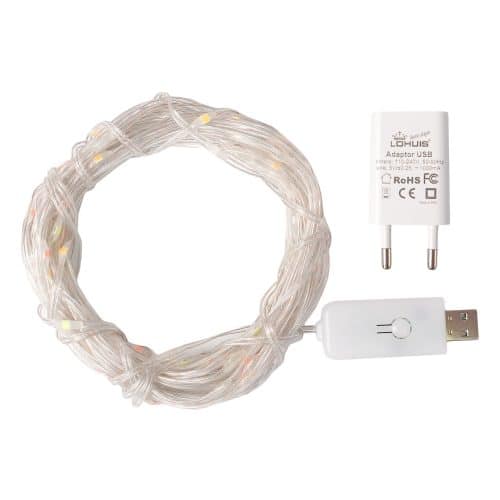 Instalație LED 10m, USB, multicoloră