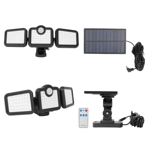 PROIECTOR LED 4W CU PANOU SOLAR DETASABIL, SENZOR, TELECOMANDA, 420LM 6000K IP54