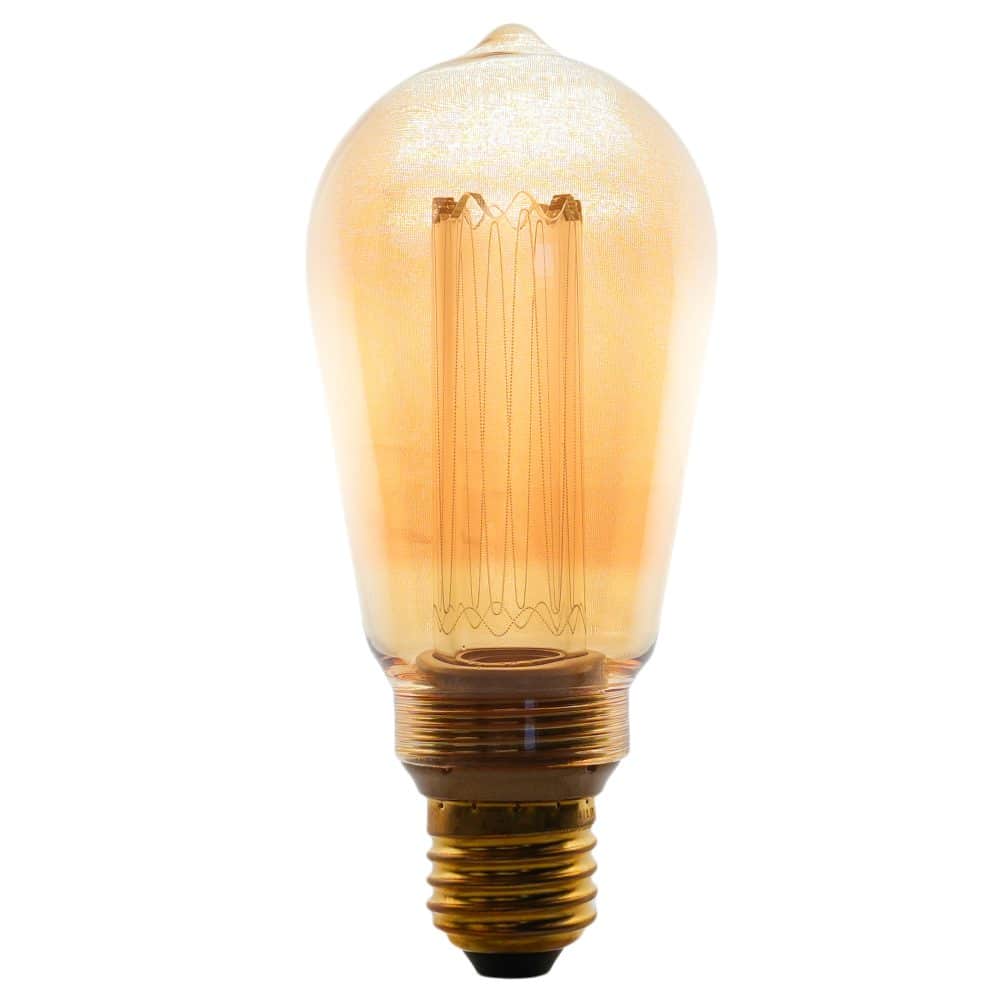 Bec LED decorativ ST64 AMBER, 4W, dimabil, E27, 120 lm, 1800K