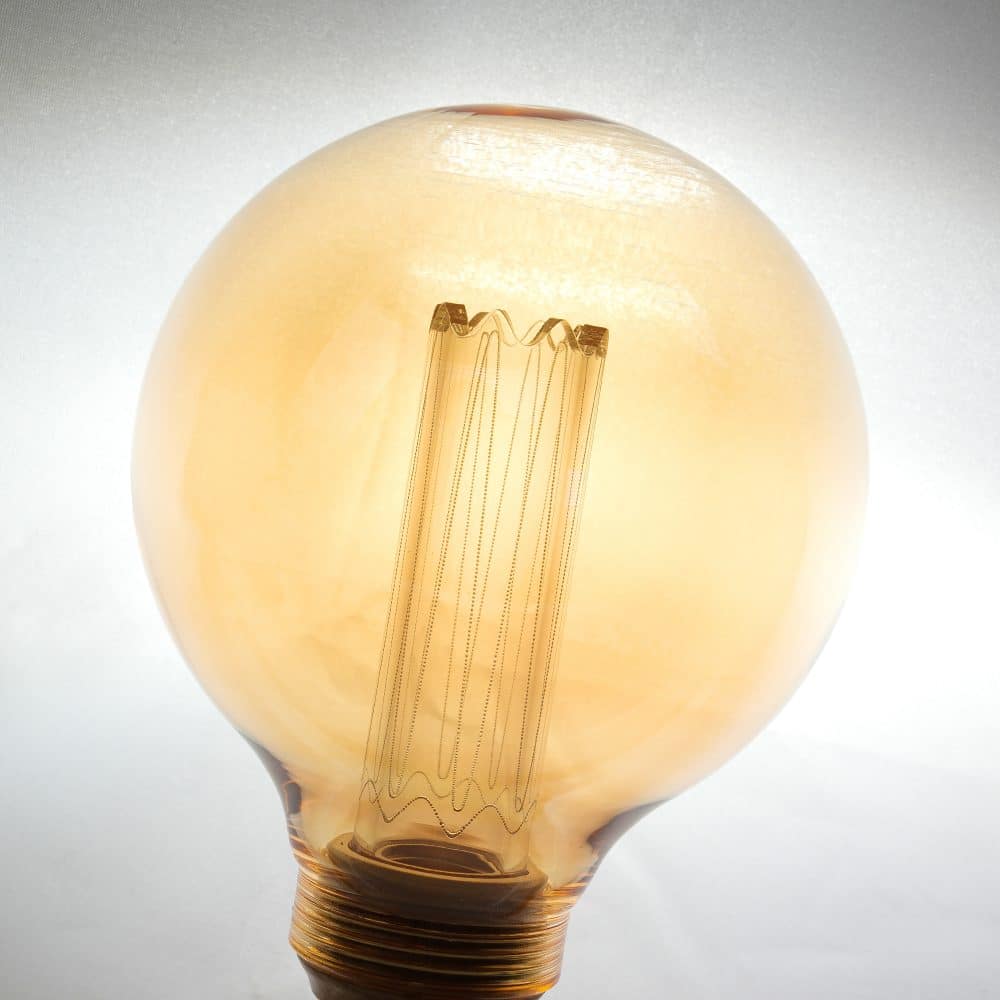 Bec LED decorativ G95 AMBER, 3.5W, dimabil, E27, 120 lm, 1800K