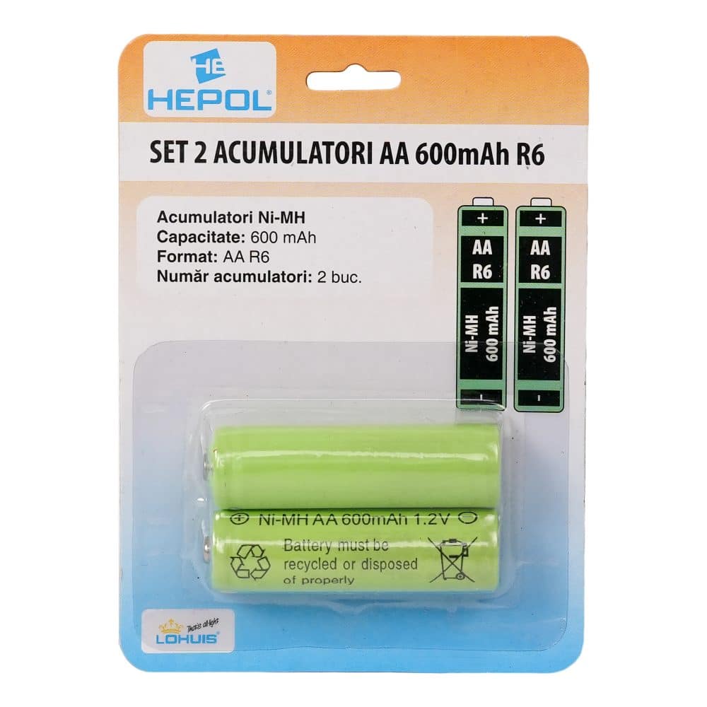 Set 2 acumulatori AA 600 mAh R6